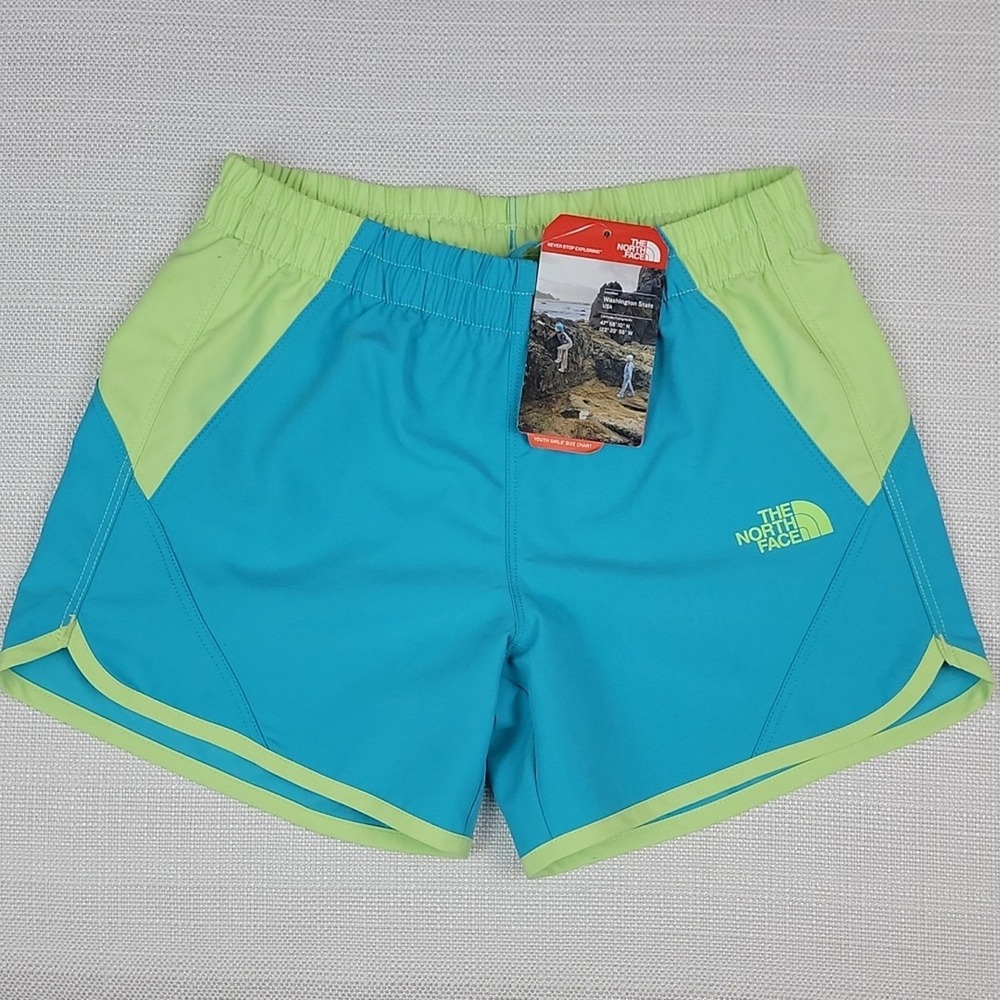 The North‎ Face Girls Water Short Blue Green Class V Meduim 10-12